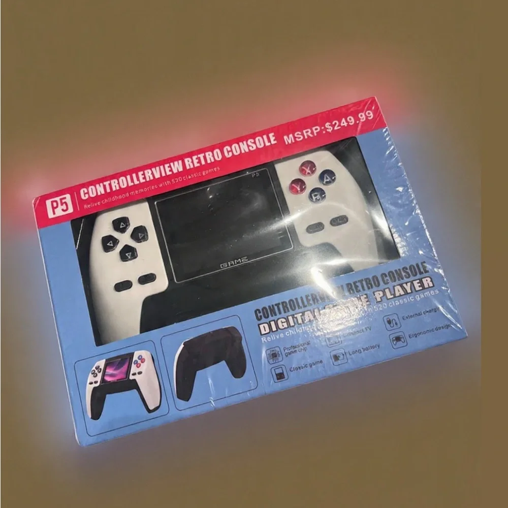 White Retro Handheld Gaming Console - Portable Digital Player